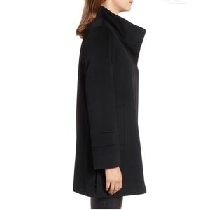 fleurette placket front wool car coat